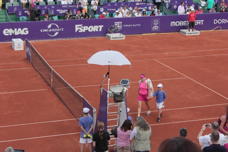 Simona Halep playing the finals at BRD Bucharest Open