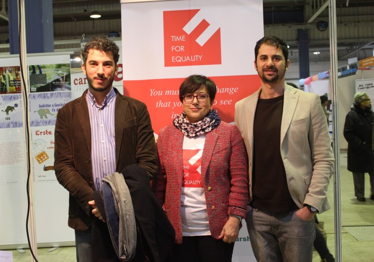 TFE Founder Rosa Brignone with Gabriele Del Grande and Giuseppe Catozzella in Luxembourg 